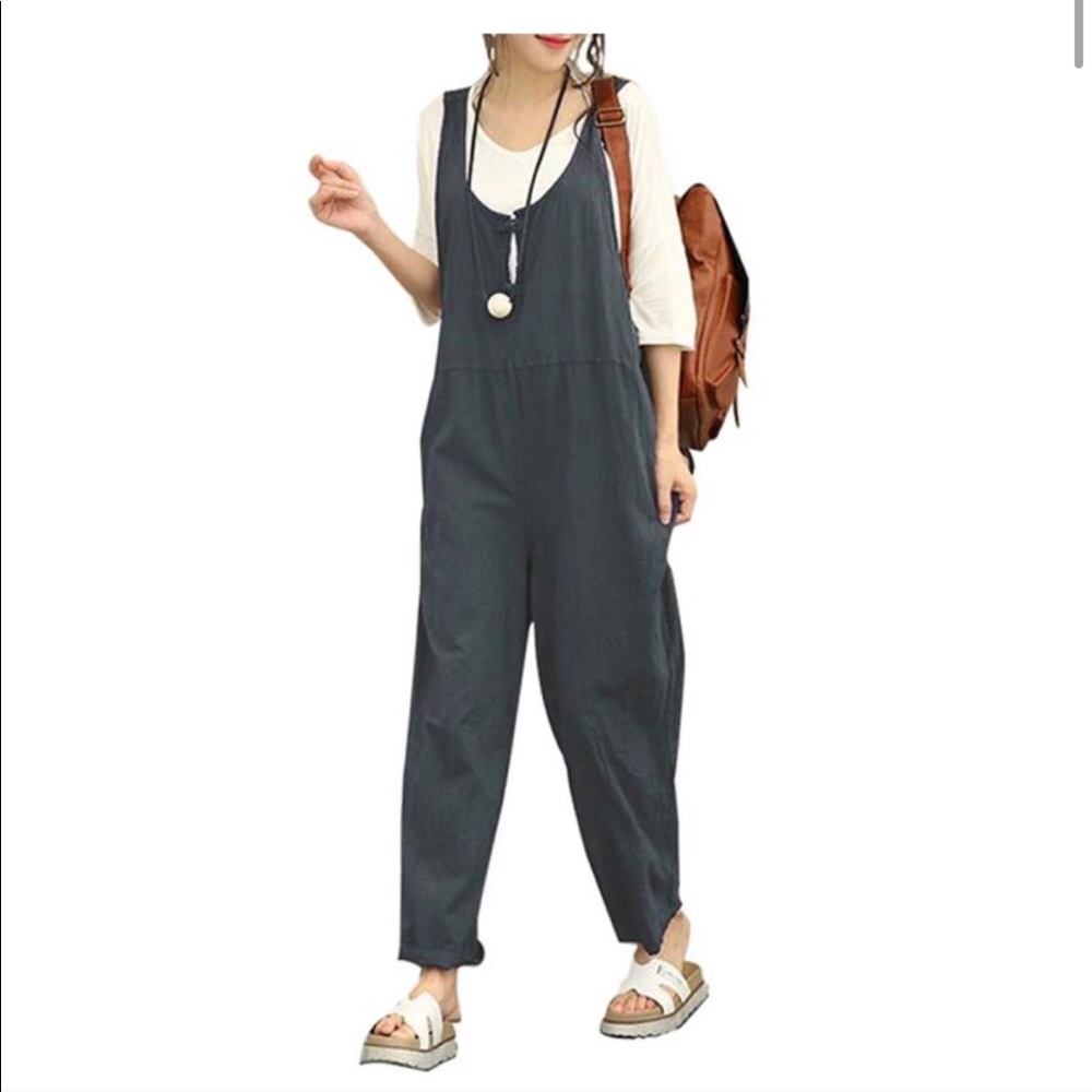BF loose linen jumpsuit